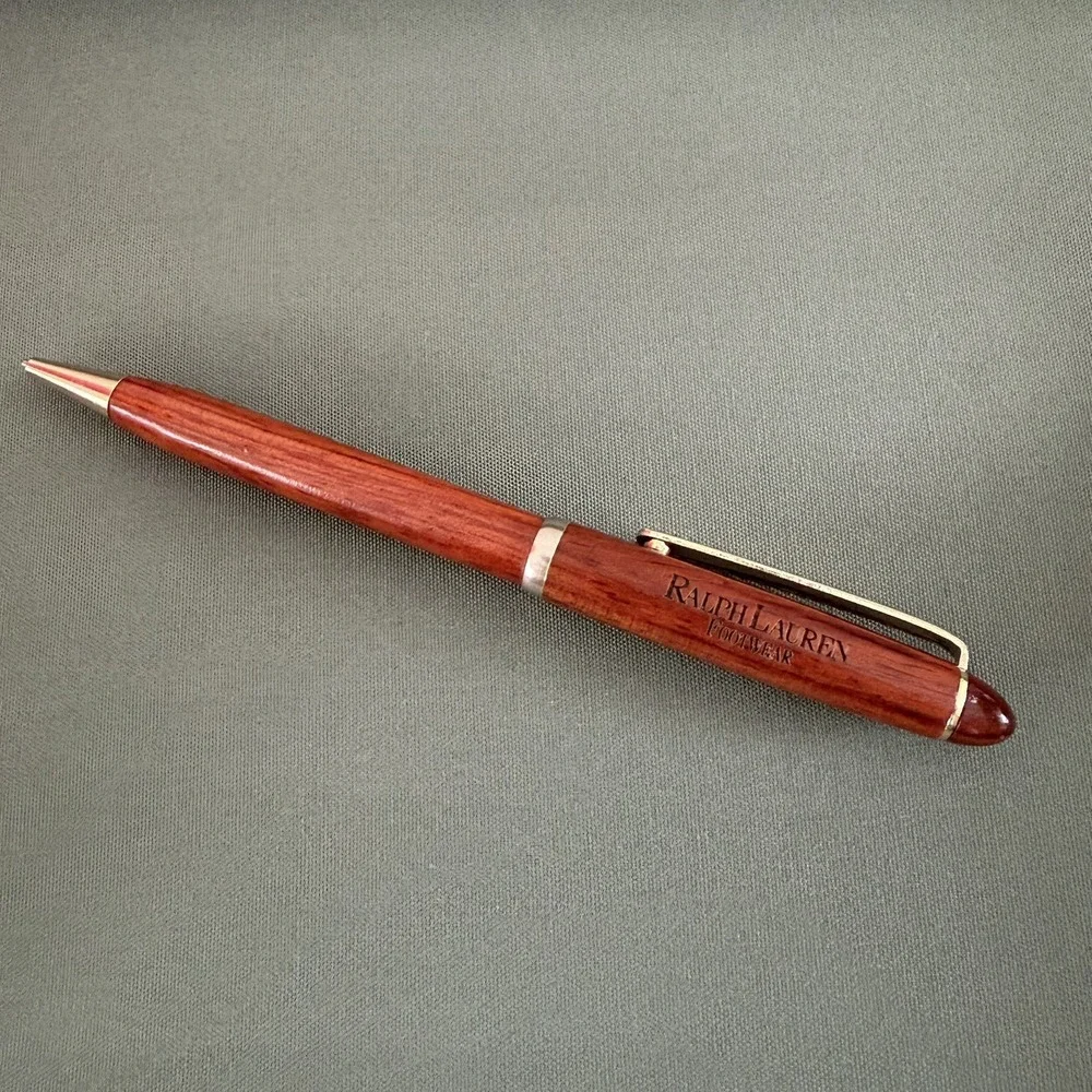 Vintage Ralph Lauren Promotional Footwear Souvenir Ballpoint Wood Pen AS IS